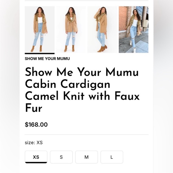Show Me Your Mumu Tan Fur Trim Cardigan - Picture 4 of 5